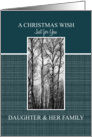 A Christmas Wish for Daughter & Her Family Black and White Treescape card