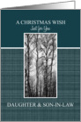 Christmas Wish for Daughter & Son-in-Law Black and White Treescape card