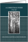 Christmas Wish for Granddaughter & Husband Black and White Treescape card