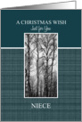 A Christmas Wish for Niece Black and White Treescape card
