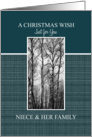 A Christmas Wish for Niece & Her Family Black and White Treescape card