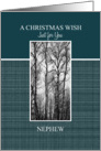 A Christmas Wish for Nephew Black and White Treescape card