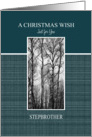 A Christmas Wish for Stepbrother Black and White Treescape card