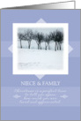 Merry Christmas to Niece and Family ~ Orchard Trees in Winter card