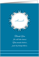 Mother’s Day For Aunt ~ Whimsical Turquoise and Cyan Medallion card