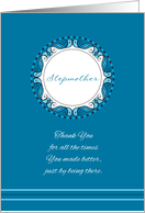 Mother’s Day For Stepmother ~ Whimsical Turquoise and Cyan Medallion card