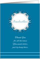 Mother’s Day for Grandmother ~ Whimsical Turquoise and Cyan Medallion card