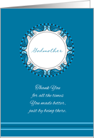 Mother’s Day to Godmother ~ Whimsical Turquoise and Cyan Medallion card