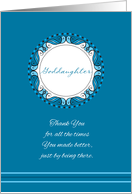 Mother’s Day to Goddaughter ~ Whimsical Turquoise and Cyan Medallion card