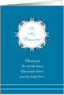 Mother’s Day For My Fiancee ~ Whimsical Turquoise & Cyan Medallion card