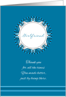 Mother’s Day For Girlfriend ~ Whimsical Turquoise & Cyan Medallion card