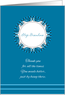Mother’s Day For Step Grandma ~ Whimsical Turquoise & Cyan Medallion card