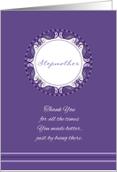 Mother’s Day To Stepmother ~ Whimsical Purple and Lavender Medallion card