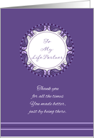 Mother’s Day For Life Partner ~ Whimsical Purple & Lavender Medallion card