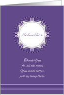 Mother’s Day For Godmother ~ Whimsical Purple & Lavender Medallion card