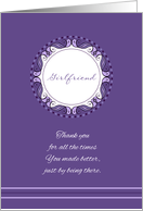 Mother’s Day For Girlfriend ~ Whimsical Purple & Lavender Medallion card