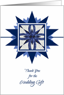 Thank You for the Wedding Gift ~ Blue Wedding Ring Quilt Square card