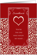 For Sweetheart on Valentine’s Day ~ Red, You’re the One card