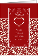 For Husband on Valentine’s Day ~ Red & White, You’re the One card