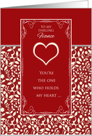 For Fiance on Valentine’s Day ~ Red & White, You’re the One card