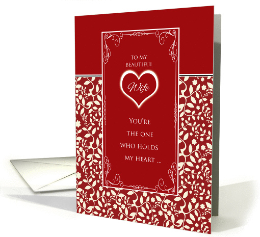 For Wife on Valentine's Day ~ Red & White, You're the One card