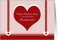 Happy Valentine’s Day for Grandparents ~ Red and White Hearts card