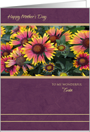 Happy Mother’s Day for Twin ~ Pink and Yellow Blanket Flowers card