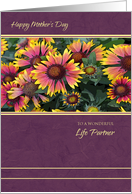 Happy Mother’s Day for Life Partner ~ Pink and Yellow Blanket Flowers card