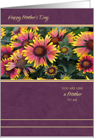 Mother’s Day,You Are Like a Mother to Me ~ Pink,Yellow Blanket Flowers card