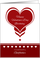 Valentine’s Day Birthday for Godfather ~ Red and White Hearts card