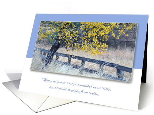 Thinking of You ~ Leaning Tree over Old Country Fence card (1037861)