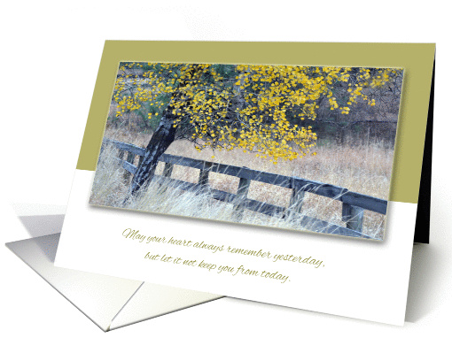 Thinking of You ~ Leaning Tree over Old Country Fence card (1037867)