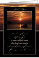 Sympathy for Loss of Parents ~ Sunset Over the Ocean card