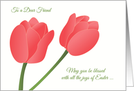Easter for Friend - Soft Pink Tulips card