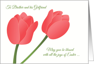 Easter for Brother and his Girlfriend - Soft Pink Tulips card