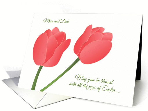 For Mom and Dad on Easter - Soft Pink Tulips card (1052595)