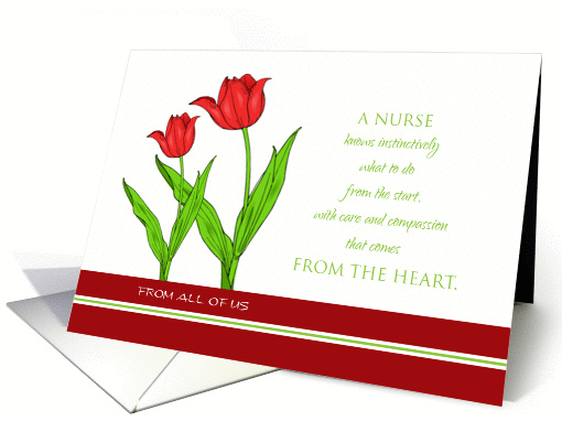 Happy Nurses Day From All of Us - Red Tulips card (1052709)