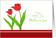 Mother’s Day for Mother in Law - Red Tulips card