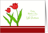 Mother’s Day for Life Partner - Red Tulips card