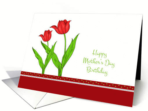 Mother's Day Birthday - Red Tulips card (1058595)