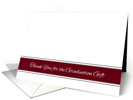 Red and Gray Thank You for the Graduation Gift card (1063801)