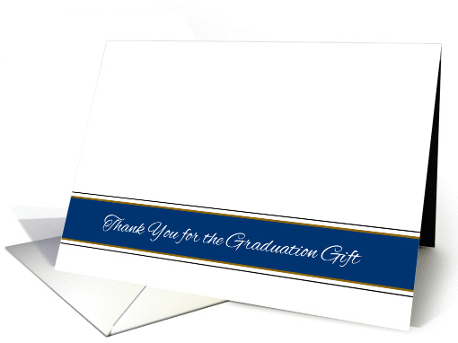 Blue and Gold Thank You for the Graduation Gift card (1063805)