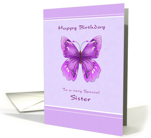 Happy Birthday for Sister - Purple Butterfly card (1065233)