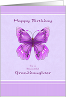 Happy Birthday Granddaughter - Purple Butterfly card