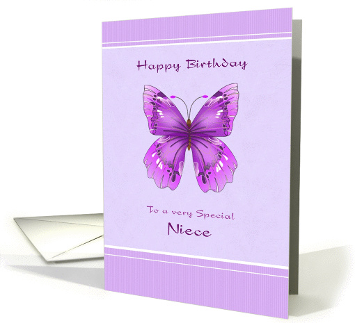 Happy Birthday for Niece - Purple Butterfly card (1065237)