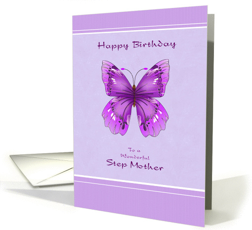 Happy Birthday for Step Mother - Purple Butterfly card (1075252)