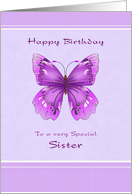 Happy Birthday for Estranged Sister - Purple Butterfly card