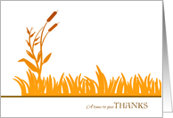 Business Thanksgiving for Customers/Clients - Cattails and Grass card