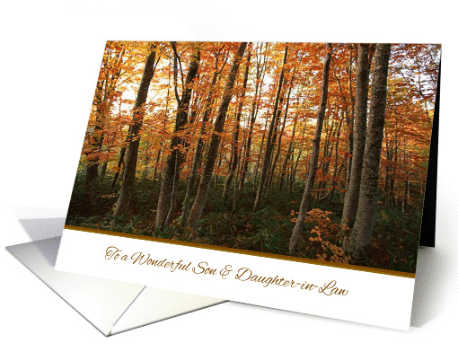 Thanksgiving to Son and Daughter in Law - Autumn Forest card (1083402)