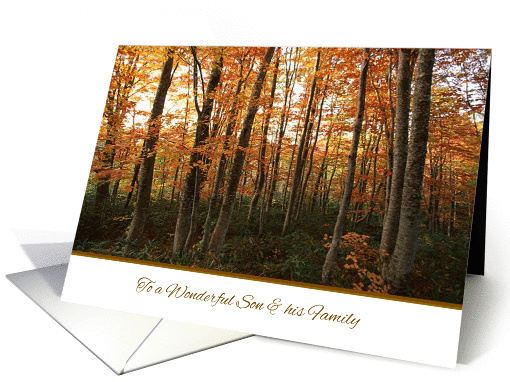Thanksgiving to Son and his Family - Autumn Forest card (1083882)